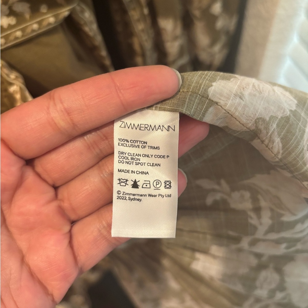 NWOT ZIMMERMANN Anneke Floral-Pattern Cotton Mini Wrap-Dress Sz 3 (US 10) - Picture 9 of 10